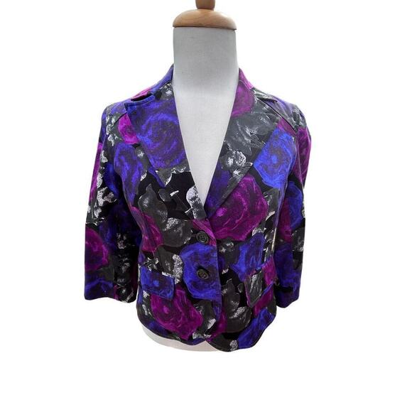 Michael Kors Floral Blazer Woman's Petite‎ Small - Picture 1 of 5